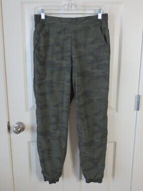 Athleta Lined Jogger Pants High Rise Women's Size 8 Camouflage Green